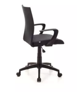 SEDIA DA UFFICIO "MILANO" IN TESSUTO NERO, 58X58X93-99 CM